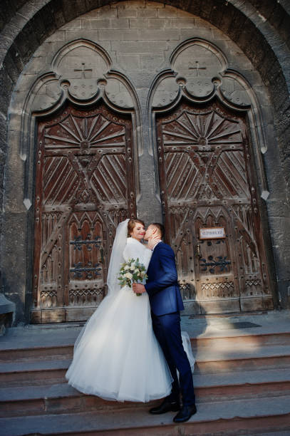 istock Young beautiful wedding couple 1002782464