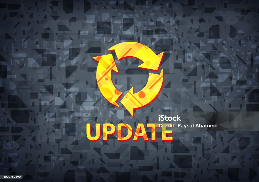 Abstract Update Icon Update Black Background Stock Illustration - Download Image Now - Arrow ...
