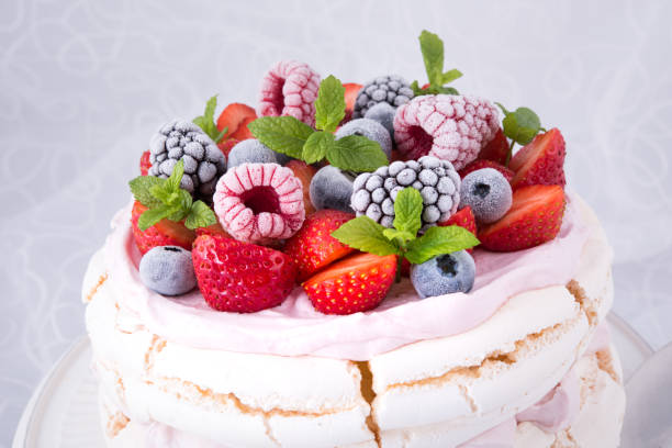 istock Pavlova with berry fruits 1002787824