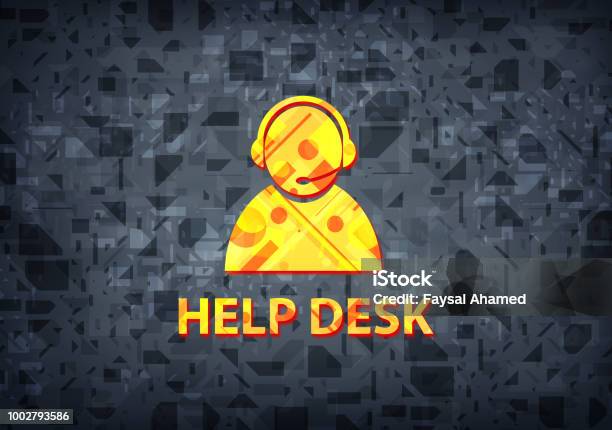 Help Desk Back View Help Desk Black Background Stock Illustration - Download Image Now ...