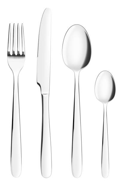 istock fork, knife, spoon, teaspoon, cutlery on white background, isolated, clipping path 1002802436
