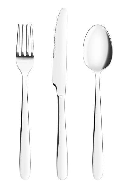 istock fork, knife, spoon, cutlery on white background, isolated, clipping path 1002802494