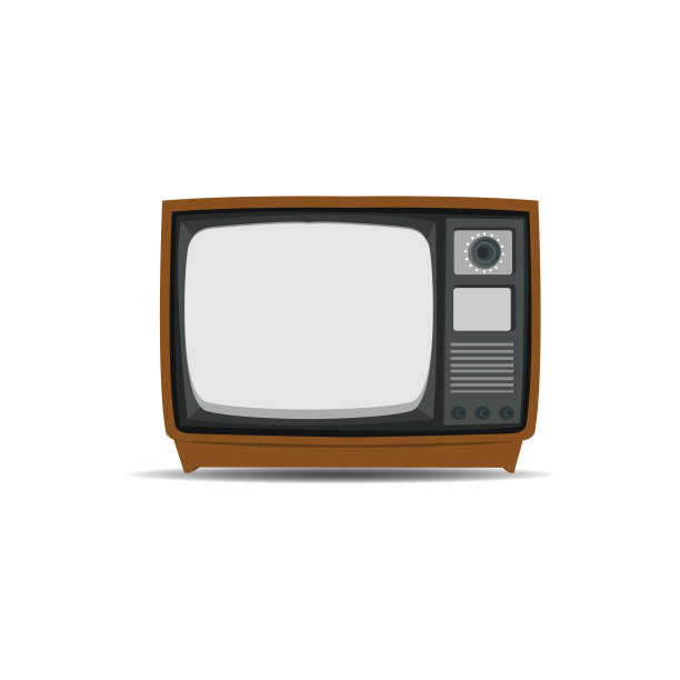 Retro old vintage television Retro old vintage television isolated on white background old tv stock illustrations