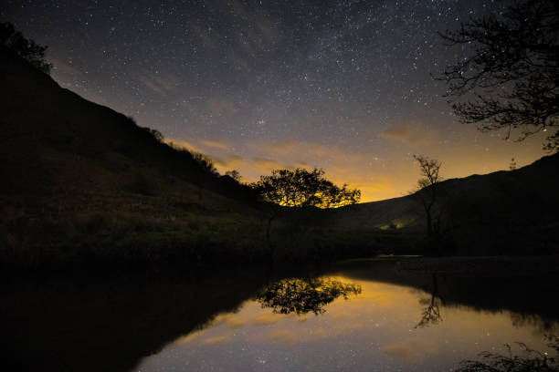 Snowdonia Stars Views of the Milky Way and night sky taken from Llyn Gwynant llyn gwynant stock pictures, royalty-free photos & images