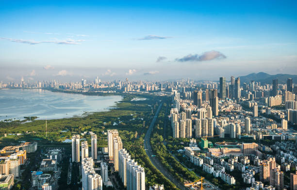 istock Shenzhen city skyline in China 1002856178