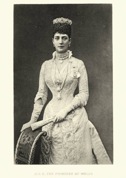 Alexandra of Denmark, as Princess of Wales Vintage photograph of Alexandra of Denmark, Queen consort of the United Kingdom and the British Dominions and Empress of India as the wife of King Edward VII. 19th Century royal person photos stock pictures, royalty-free photos & images
