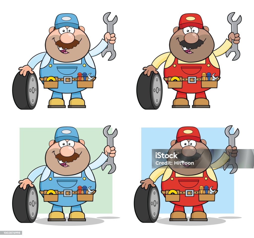 Mechanic Cartoon Character Collection 3 Stock Illustration - Download Image  Now - Adult, Building Contractor, Business - iStock