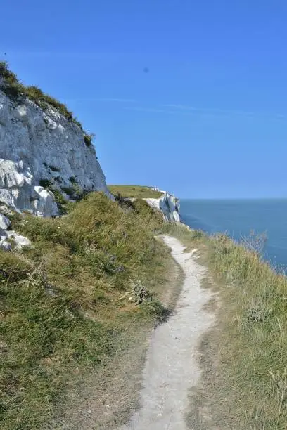 White Chalk Cliffs in Dover England