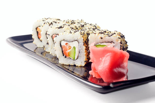 istock rolls with sesame seeds, on a white background, isolated 1002878746