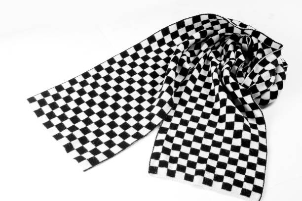 istock Texture, background, pattern. Scarf shawl tippet plaid white and black cell. a woman's long scarf or shawl, worn loosely over the shoulders. 1002882258