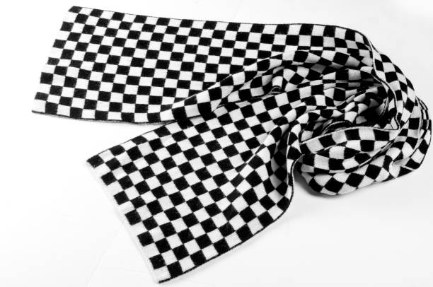 istock Texture, background, pattern. Scarf shawl tippet plaid white and black cell. a woman's long scarf or shawl, worn loosely over the shoulders. 1002883244