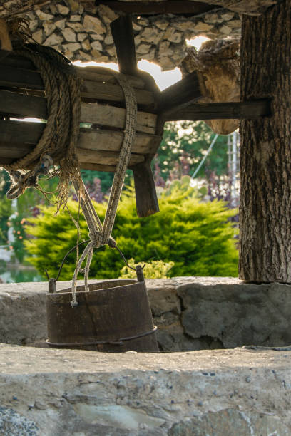 istock Close up of ancient stone well for water 1002884446