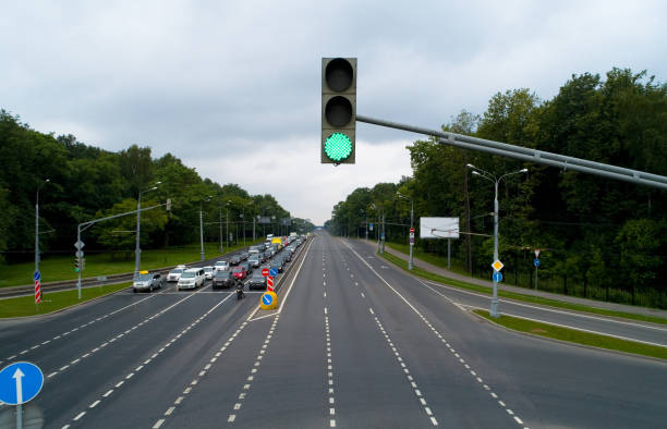 Green light signal on intersection road in Thailand, Go ahead concept.