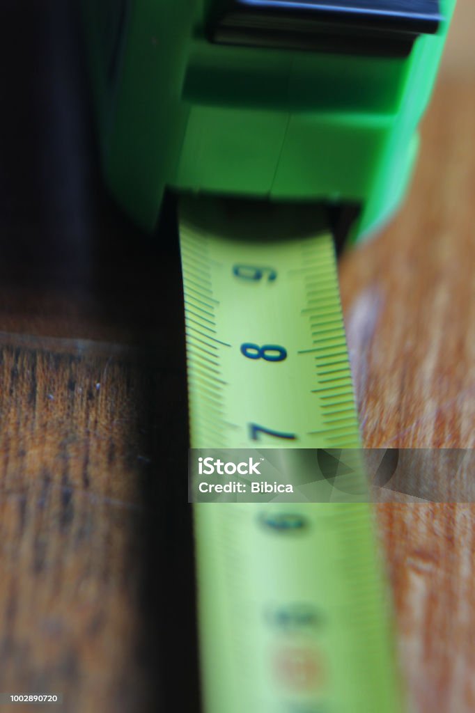 Various measure tapes Close up on a metal ruler and measure tape with tailor meter 2018 Stock Photo