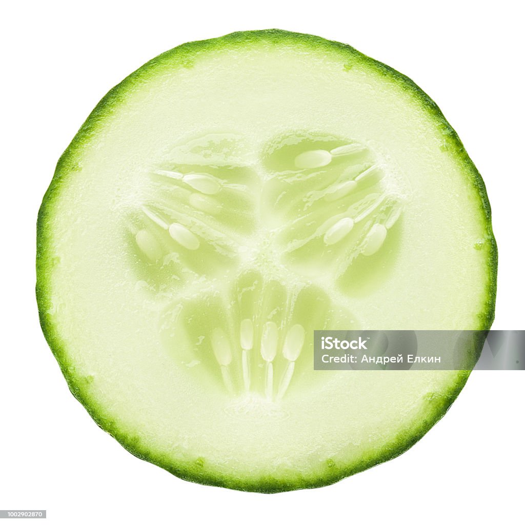 fresh juicy slice cucumber on a white background, isolated, clipping path Cucumber Stock Photo
