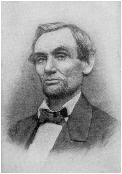 antikes foto von abraham lincoln leben: portrait, 1861 - 1861 stock-grafiken, -clipart, -cartoons und -symbole