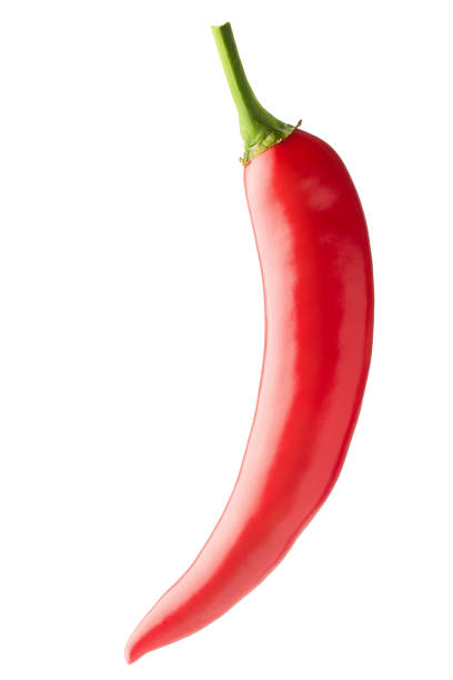 istock Fresh raw red hot chilli pepper on white background, isolated, h 1002921564