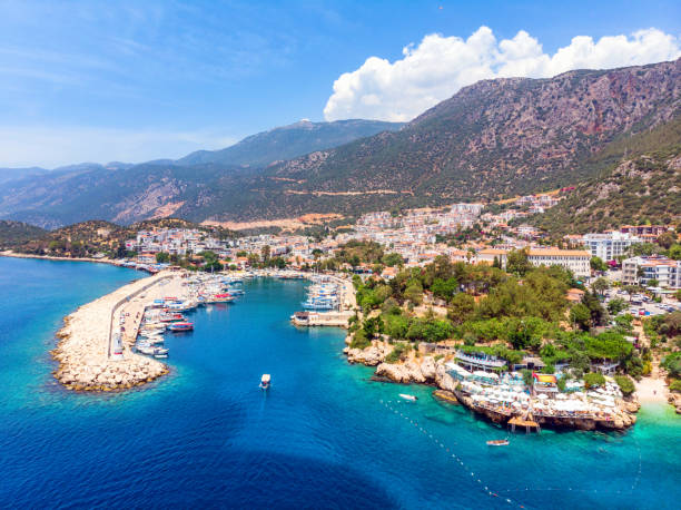 Aerial View of Kaş, Antalya stock photo