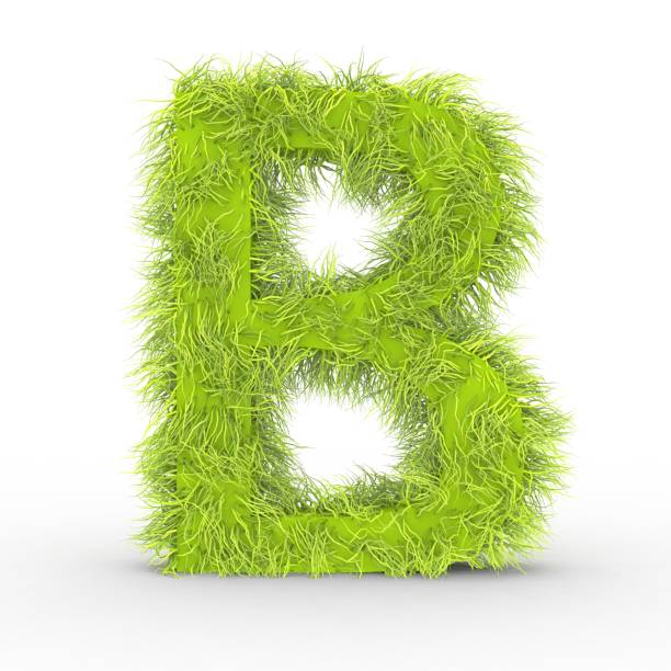 istock Green fur letter B isolated on white background 1002929620