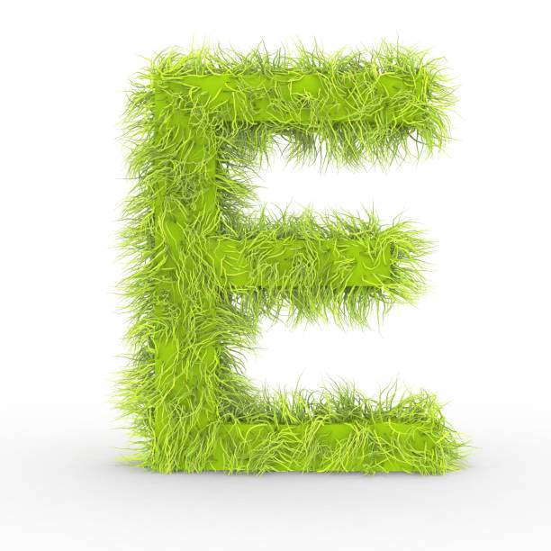 istock Green fur letter E isolated on white background 1002929748
