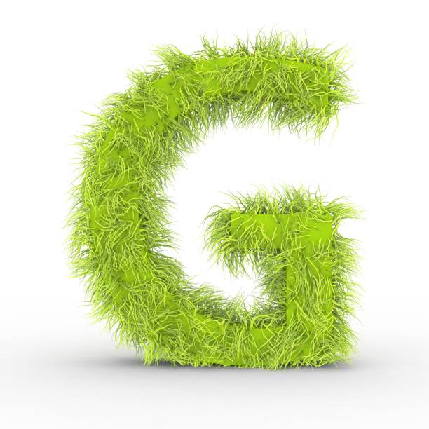 istock Green fur letter G isolated on white background 1002929842