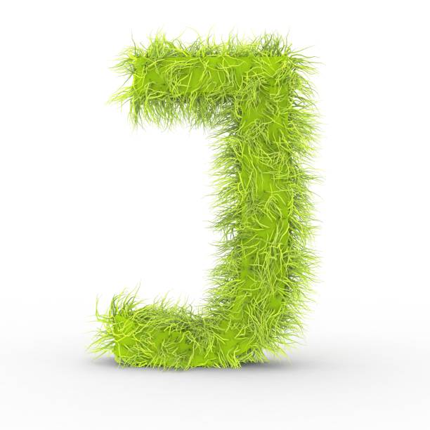 istock Green fur letter J isolated on white background 1002929946