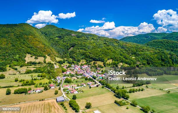 Aerial View Of Coisia A Village In The Jura Department Of France Stock Photo - Download Image Now