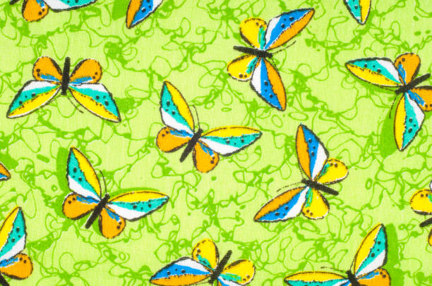 Cloth green butterfly. tissue, textile, cloth, fabric, material, texture