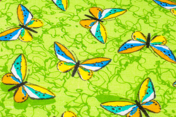 istock Cloth green butterfly. tissue, textile, cloth, fabric, material, texture 1002937328