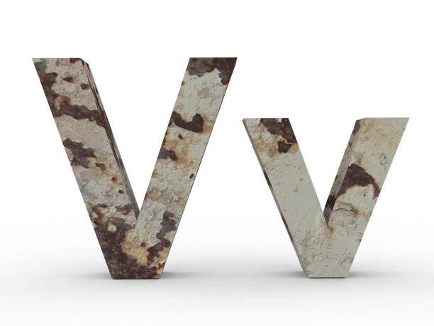 istock Concrete letter V isolated on white background 1002937416