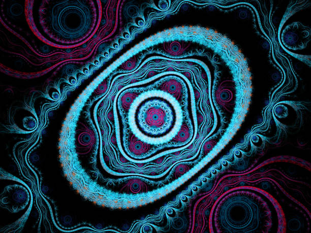 istock Abstract illustration of a fractal pattern on black background 1002940280