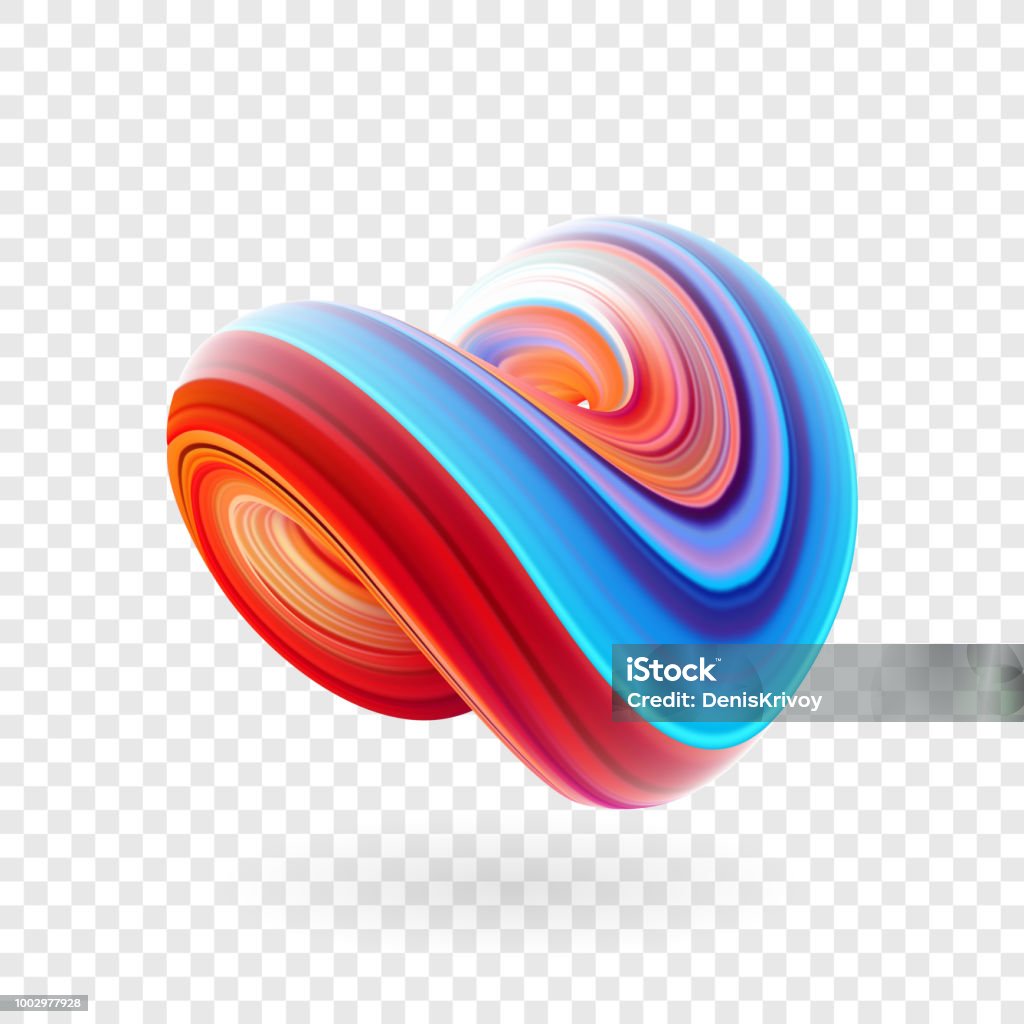 Vector illustration: 3D Colorful abstract twisted fluide shape. Trendy liquid design. Vector illustration: 3D Colorful abstract twisted fluide shape. Trendy liquid design Three Dimensional stock vector