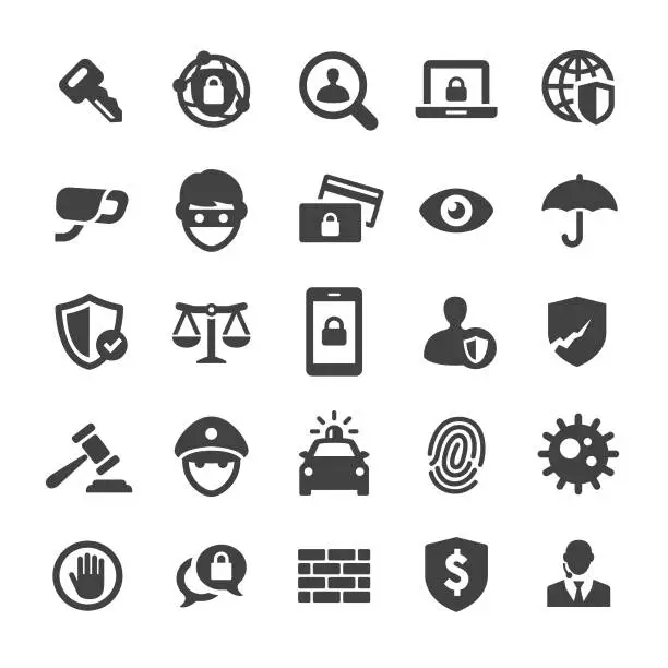 Vector illustration of Security Icons Set - Smart Series