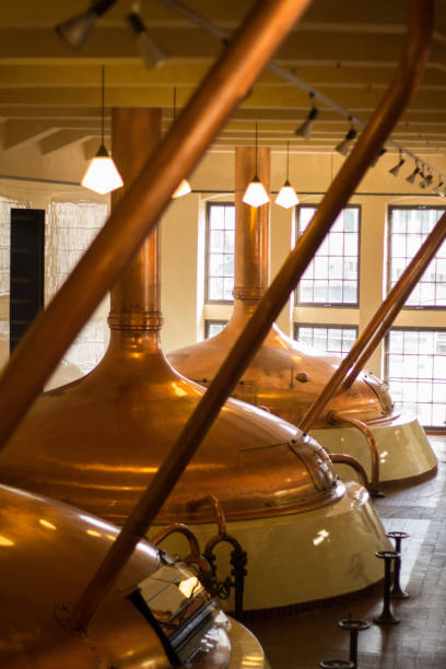 istock Mash tuns in a traditional brewery 1002986094