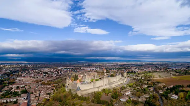 Photo of Aerial view of the medieval city of Carcassonne