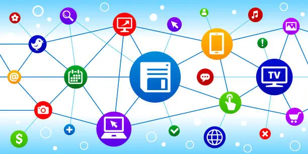Vector illustration of Floppy Disk Internet Communication Technology Triangular Node Pattern Background