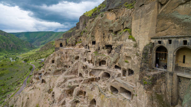 istock popular cave town aerial view in Georgia 1002996692