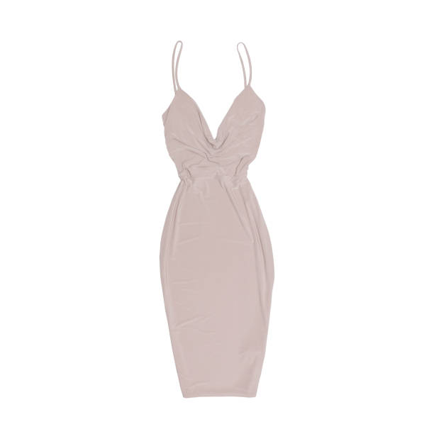 istock Pink evening dress on a white background. Isolate. Fashionable concept 1003020392