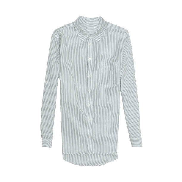 istock Gray striped shirt on a white background. Isolate. Fashionable concept 1003020408