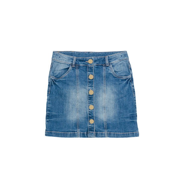 istock Blue denim skirt on a white background. Isolate. Fashion Concept 1003022500
