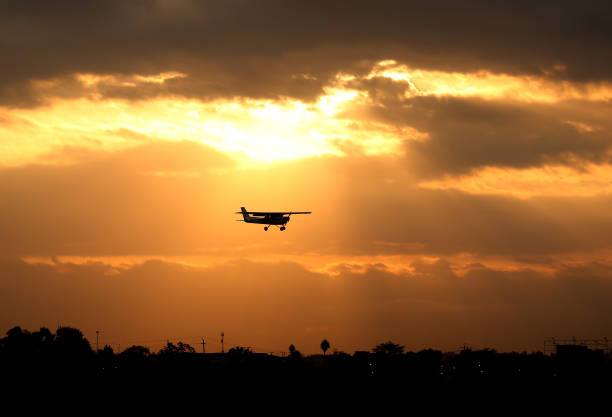 istock A silhouette of a small airplane 1003022548