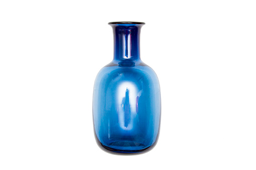 Blue vase on white background