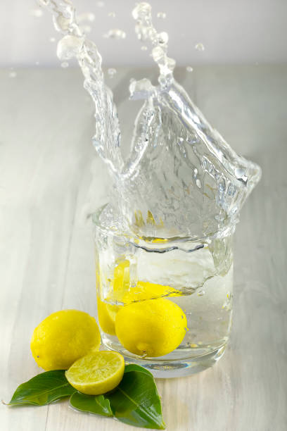 Lemon and Water Splash stock photo