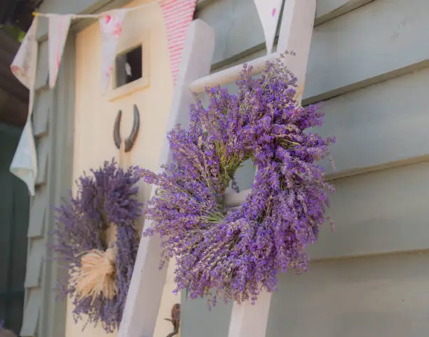 Photo of Lavender Wreath on hut
