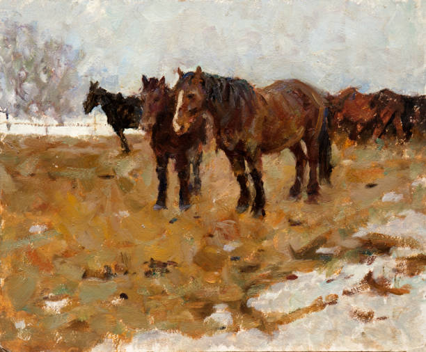 istock Oil painting, handmade 1003064986
