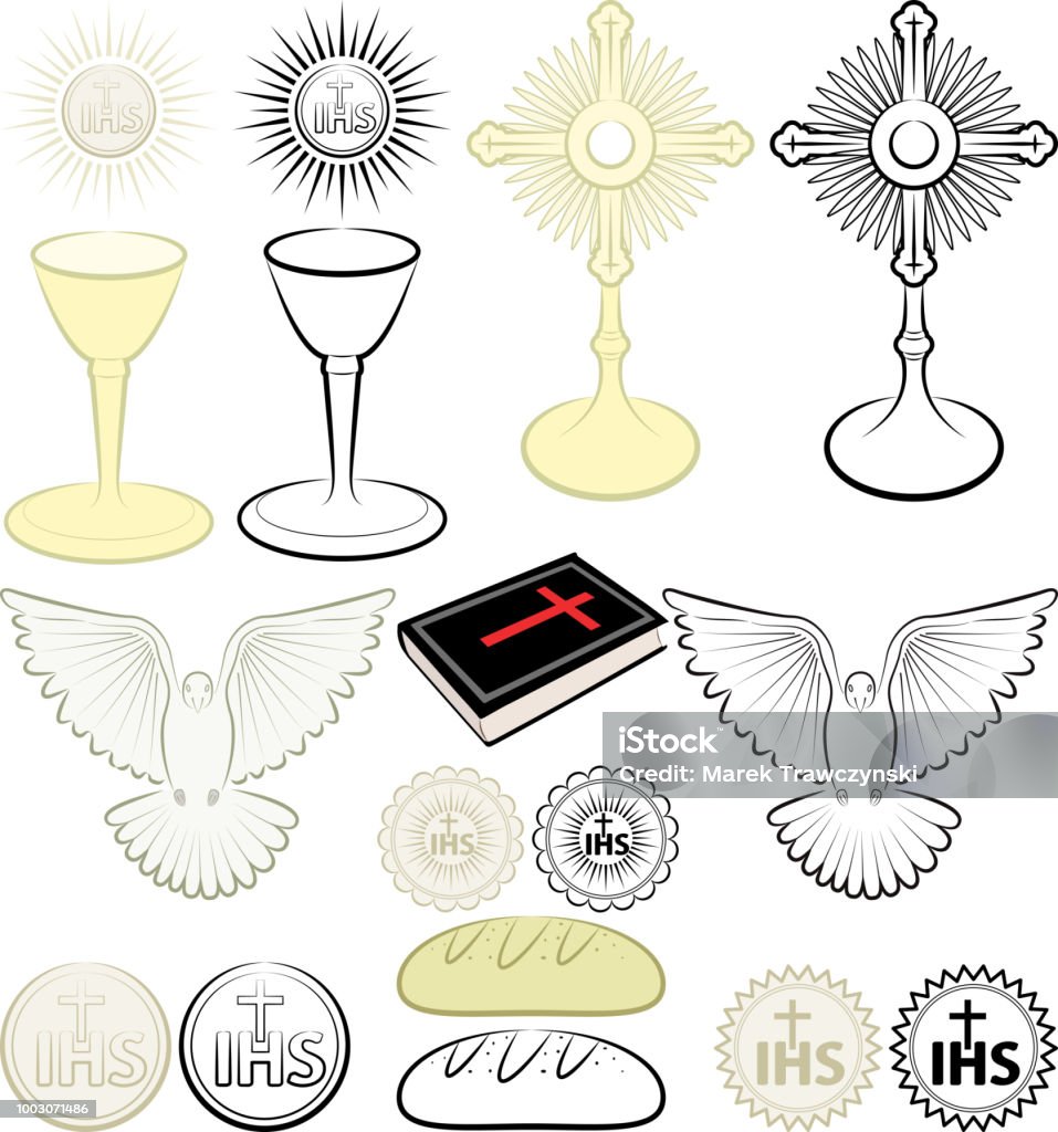 symbols of Christianity symbols of the Christian religion Ostensorium stock vector