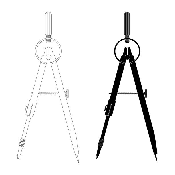 Engineering Graphics Compass Engineering Compass On White Background Illustrations, Royalty-Free ...