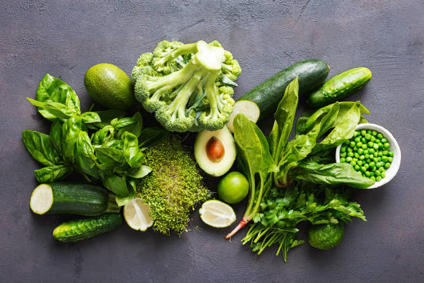 comida saudável crua limpa comer vegetarianos de proteína de origem vegetais - hortaliça - fotografias e filmes do acervo