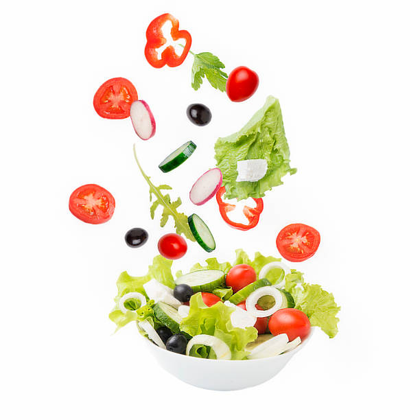 vegetarian salad. - salad ingredient imagens e fotografias de stock