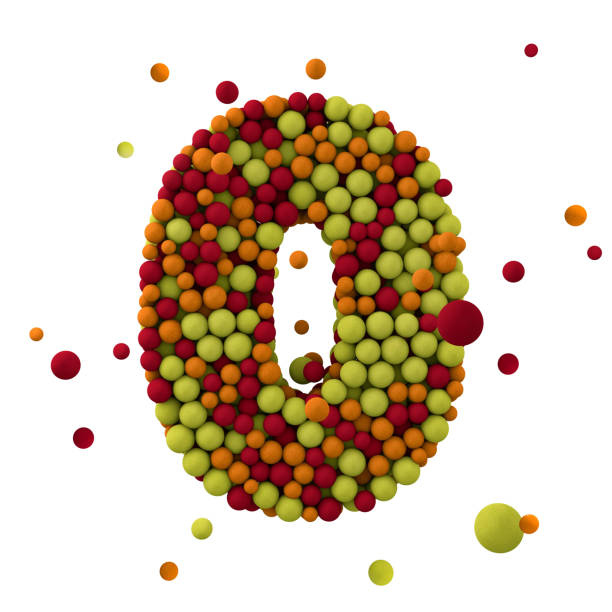 istock Number 0 is made of brown woolen balls, isolated on white, 3d rendering. 1003107920